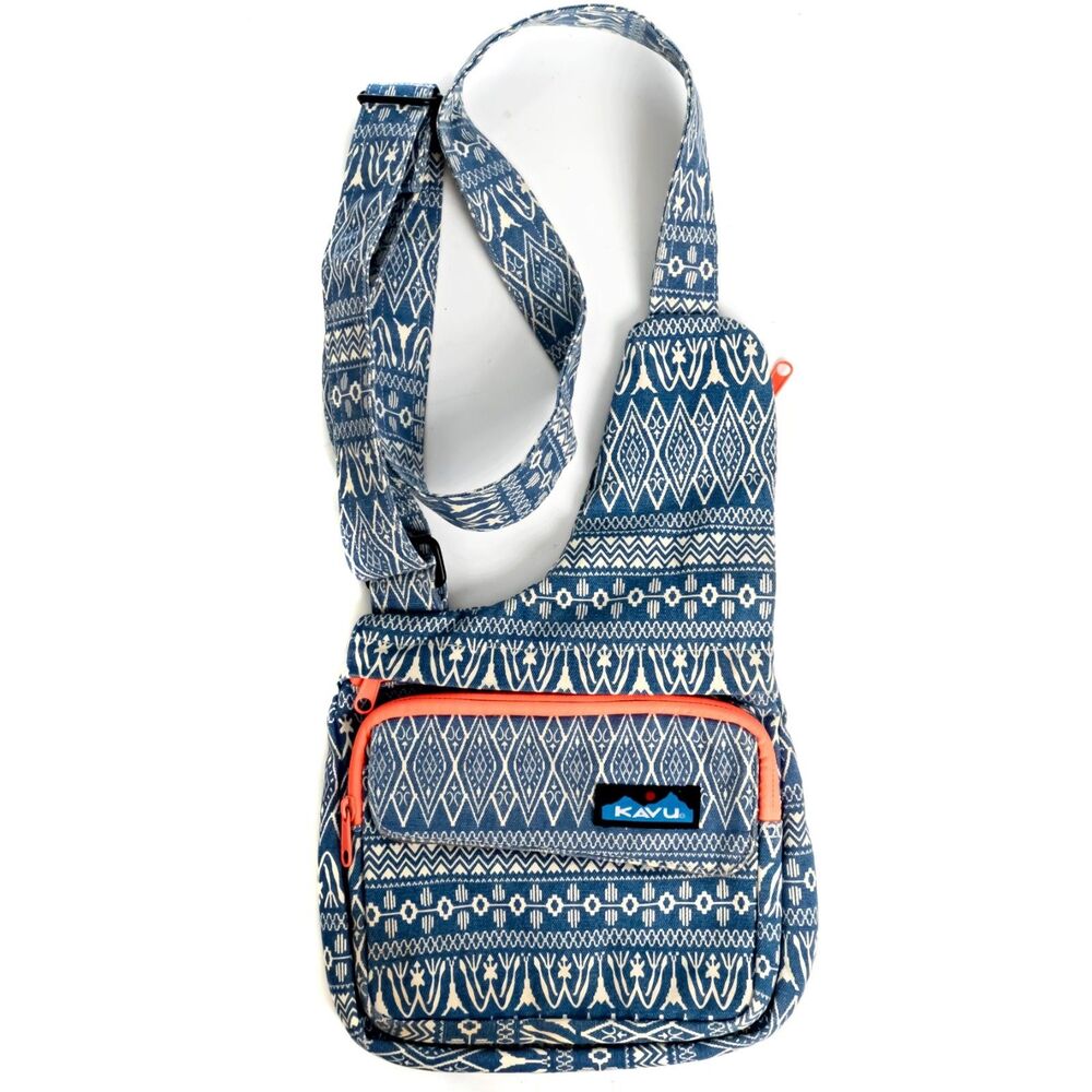 KAVU Canvas Bag - Sling / Shoulder / Blue / Orange